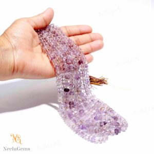 Aaa+ Ametrine Quartz Smooth Rondelle Beads,6-7 Mm Natural Ametrine Quartz Indian Cut Beads,16" Loose Gemstone Beads For Handmade Jewelry