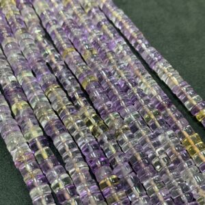 New brand Ametrine Smooth Tyre Shaped Gemstone Beads,Ametrine Beads Size 5-6 mm, 16 Inches strand Bead An Amazing Quality For Jewelry Making