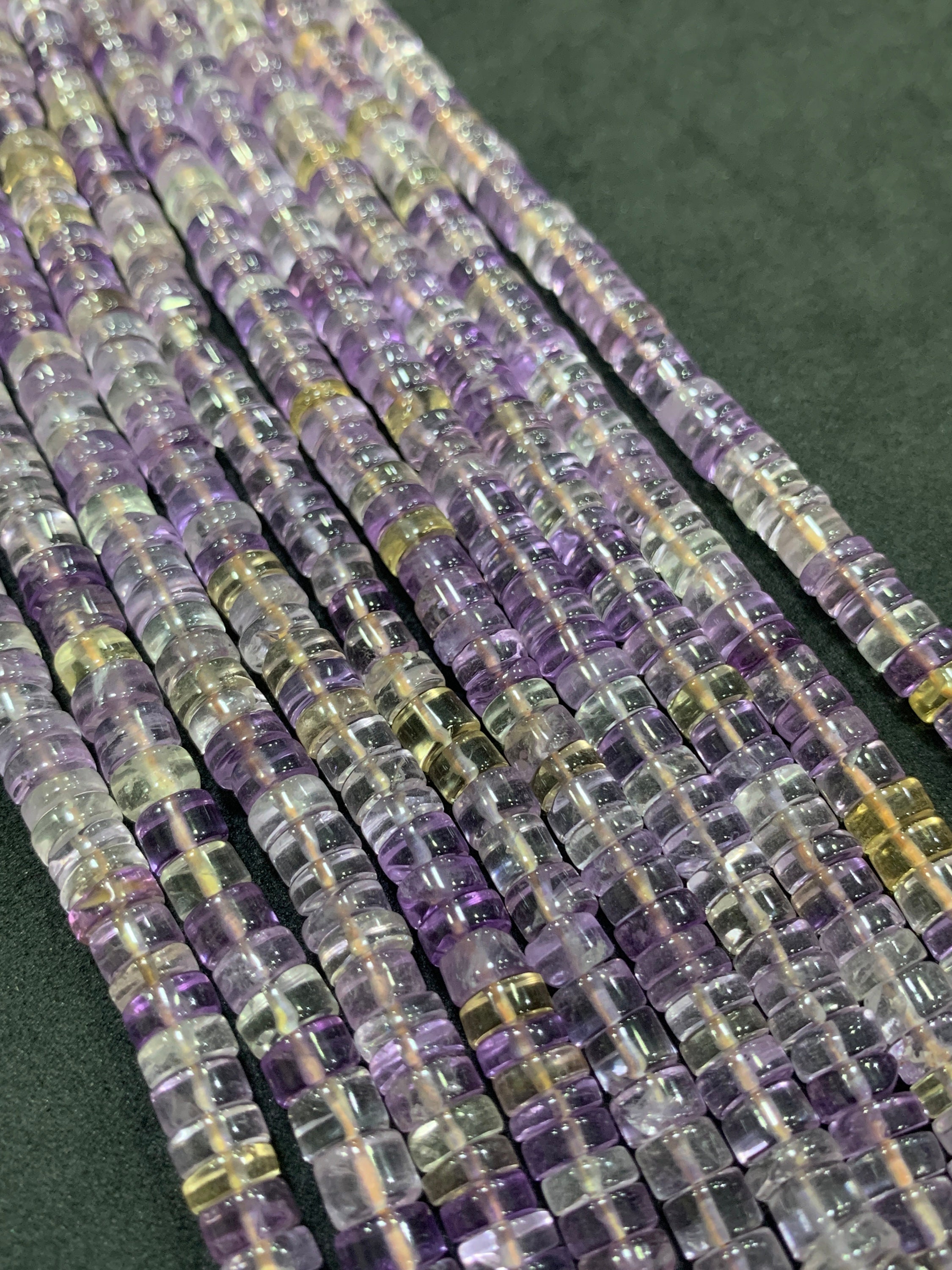 New Brand Ametrine Smooth Tyre Shaped Gemstone Beads,ametrine Beads Size 5-6 Mm, 16 Inches Strand Bead An Amazing Quality For Jewelry Making