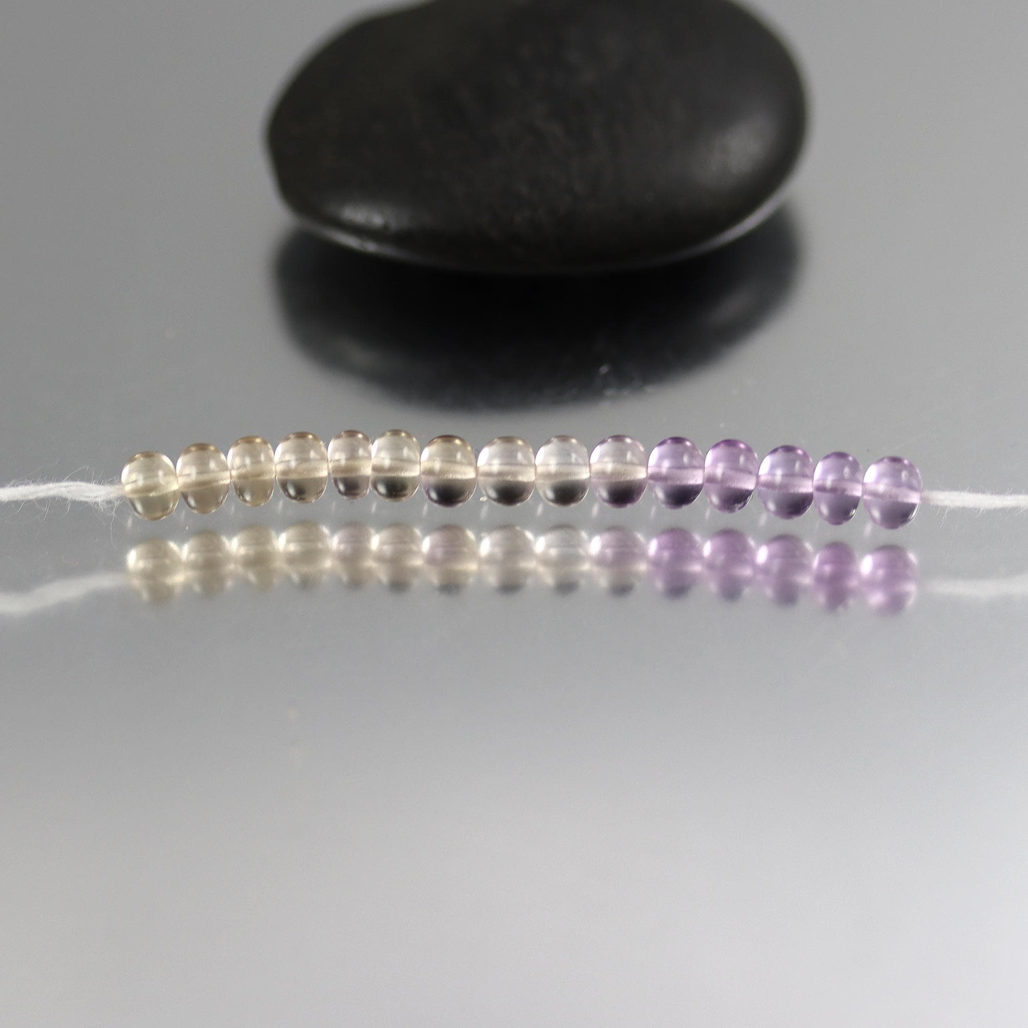 Ametrine Smooth Rondelle Beads - 4mm - Set Of 15 Ametrine Smooth Rondelle Beads - 4mm - Set Of 15