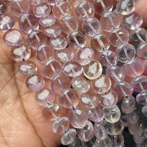 AAA Natural Ametrine | Round Unique Shape 7.5-9 MM | 14.5 Inch Strand | Gemstone Beads | Unique Jewelry