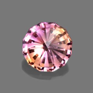 Aaa+ Bi-color Ametrine Round Concave Cut Gemstone, Bolivian Hand Cut Stone