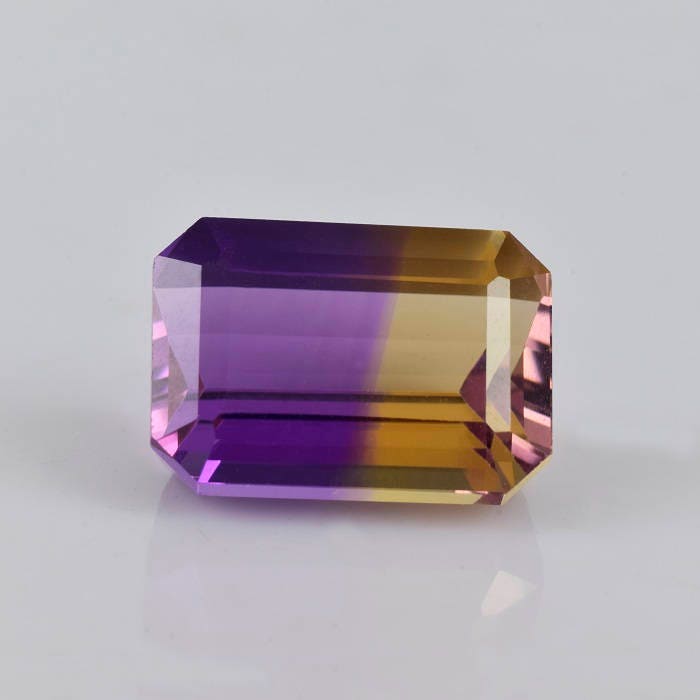 Ametrine 10x14 Mm Faceted Cut Octagon Gemstone - 9.16 Carat - Natural Bi-color Ametrine | Loose Gemstone, Ametrine Gemstone Ring