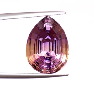 Aaa+ Bi-color Ametrine Pear Gemstone, Fancy Concave Cut, Bolivian Loose Stone Aaa+ Bi-color Ametrine Pear Gemstone, Fancy Concave Cut, Bolivian Loose Stone