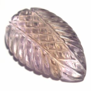 Bi Color Ametrine Carved Tropical Leaf Perfect For Wire Wrapping - Purple 3d Ian