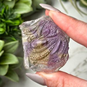 Ametrine Dragon | 20g | - #2 (polished Purple Crystal Carving, Crown Chakra, Balance)