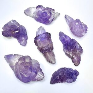 High Grade Phantom Amethyst Rose Carving, Ametrine Rose, Master Carved Crystal Rose High Grade Phantom Amethyst Rose Carving, Ametrine Rose, Master Carved Crystal Rose
