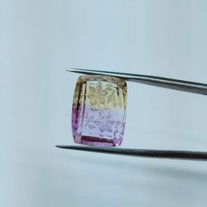 Natural Ametrine Stone, carving Ametrine stone, carved ametrine, Faceted Ametrine 16.3x12.5 mm cushion ametrine, Jewelry Making Stones