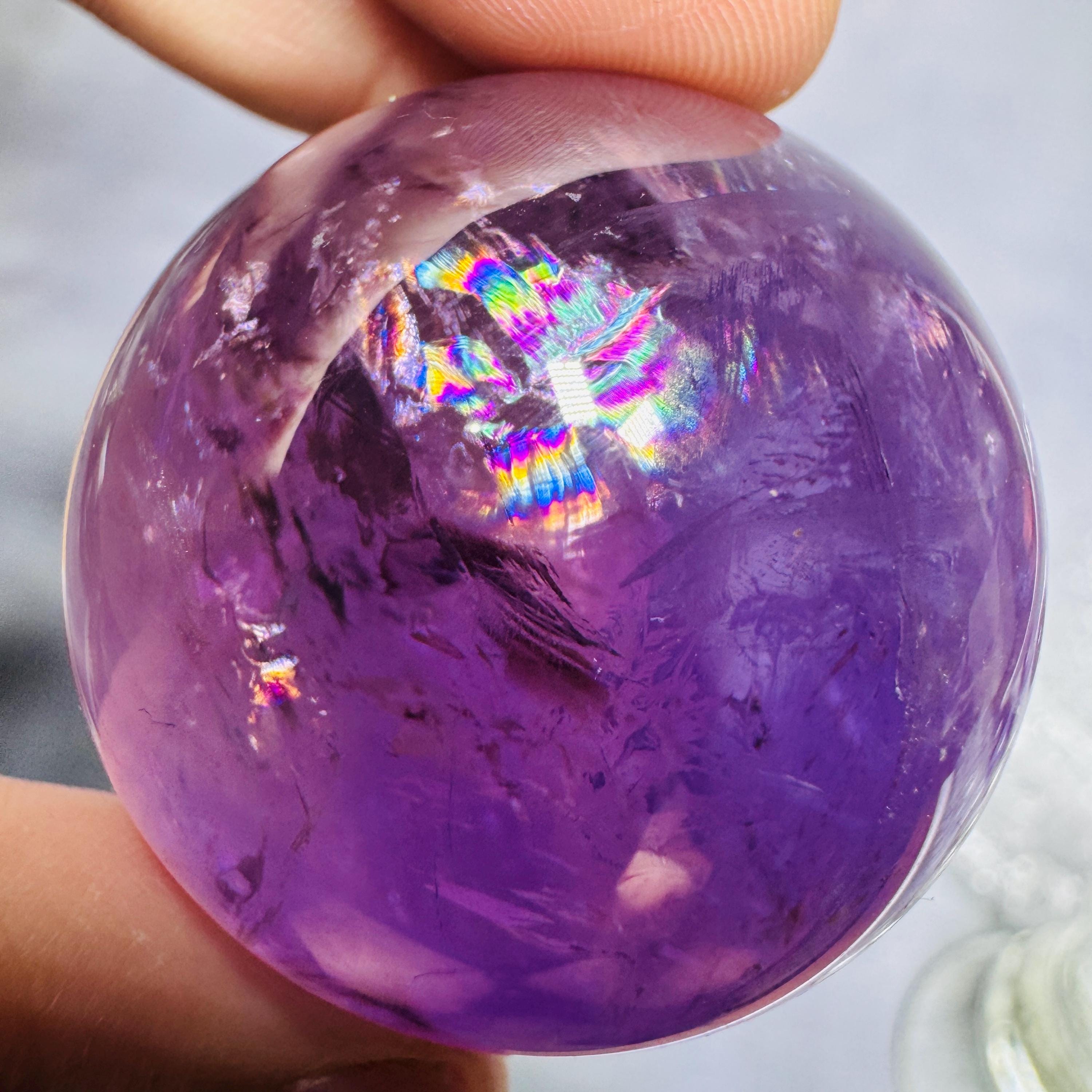 Phantom Amethyst Sphere, Ametrine Sphere, Amethyst Crystal Sphere