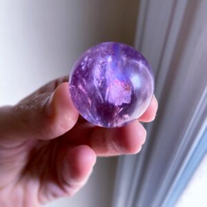 Ametrine Sphere With Rainbow Flashes, Solar Plexus Chakra, Healing Crystal Ball, Exact One