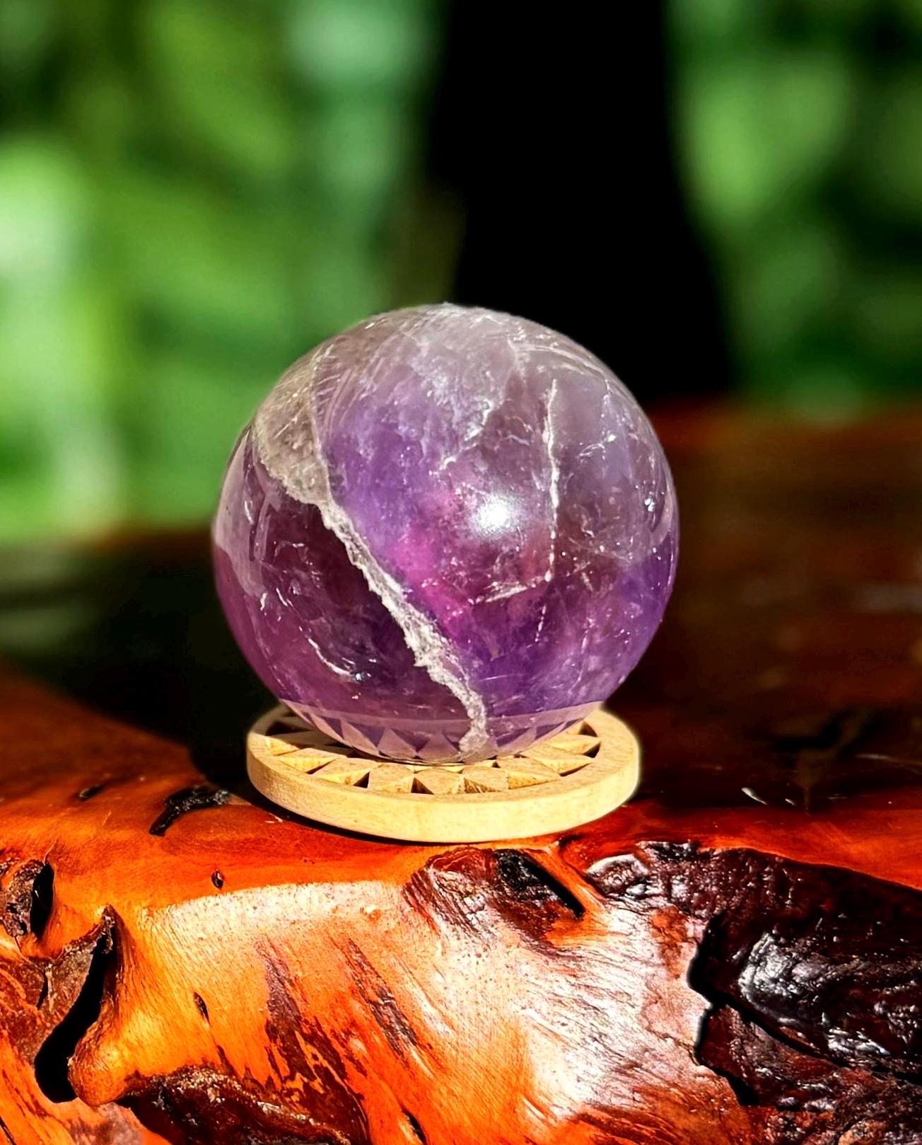 Ametrine Sphere W/ Stand - Amethyst & Citrine Crystal - Manifestation, Abundance, Prosperity - Ametrine Crystal Ametrine Sphere W/ Stand - Amethyst & Citrine Crystal - Manifestation, Abundance, Prosperity - Ametrine Crystal