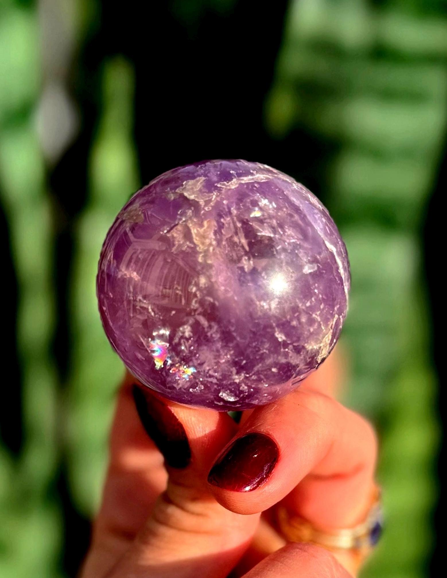 Ametrine Sphere W/ Stand - Amethyst & Citrine Crystal - Manifestation, Abundance, Prosperity - Ametrine Crystal