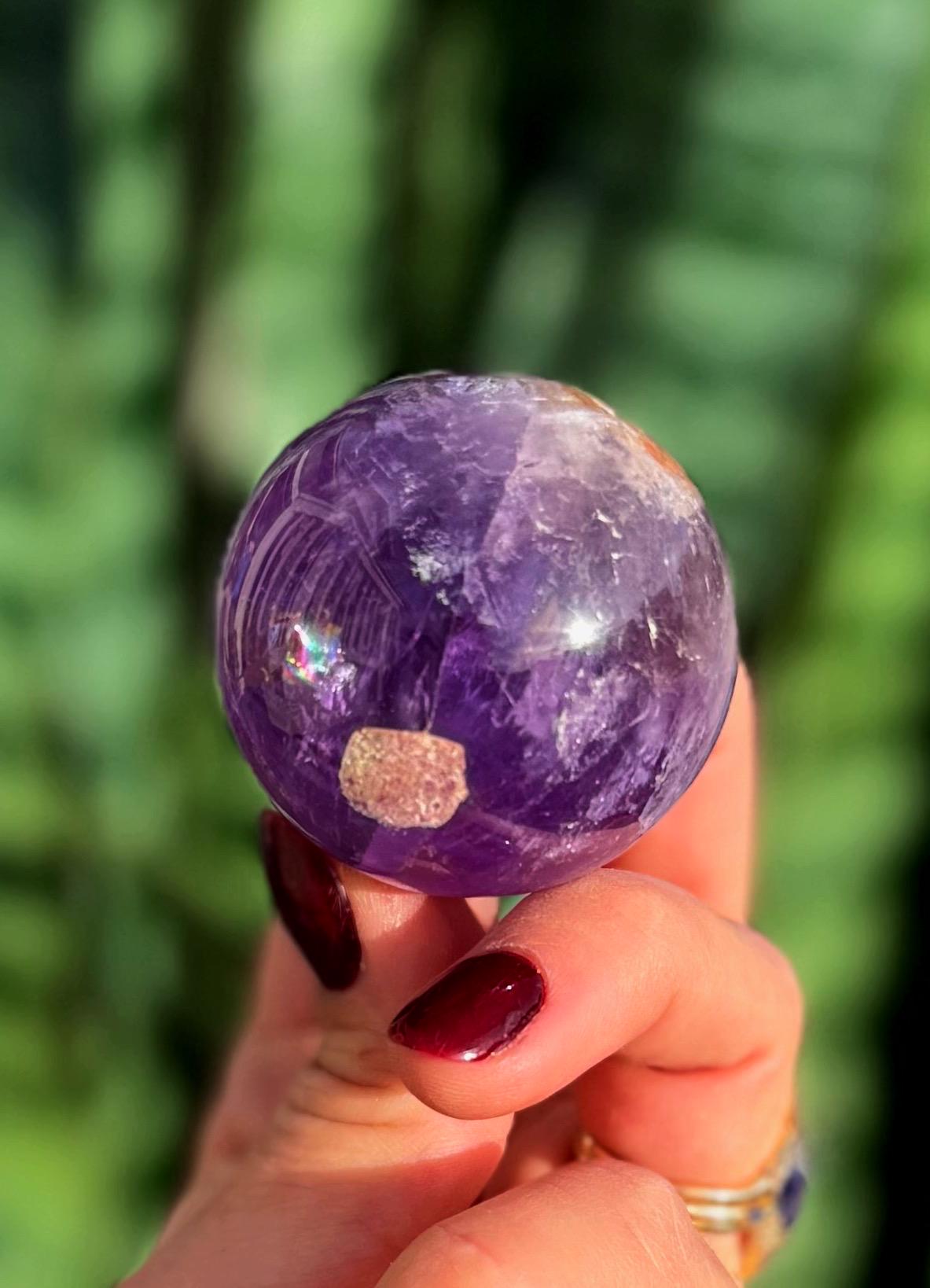 Ametrine Sphere W/ Stand - Amethyst & Citrine Crystal - Manifestation, Abundance, Prosperity - Ametrine Crystal