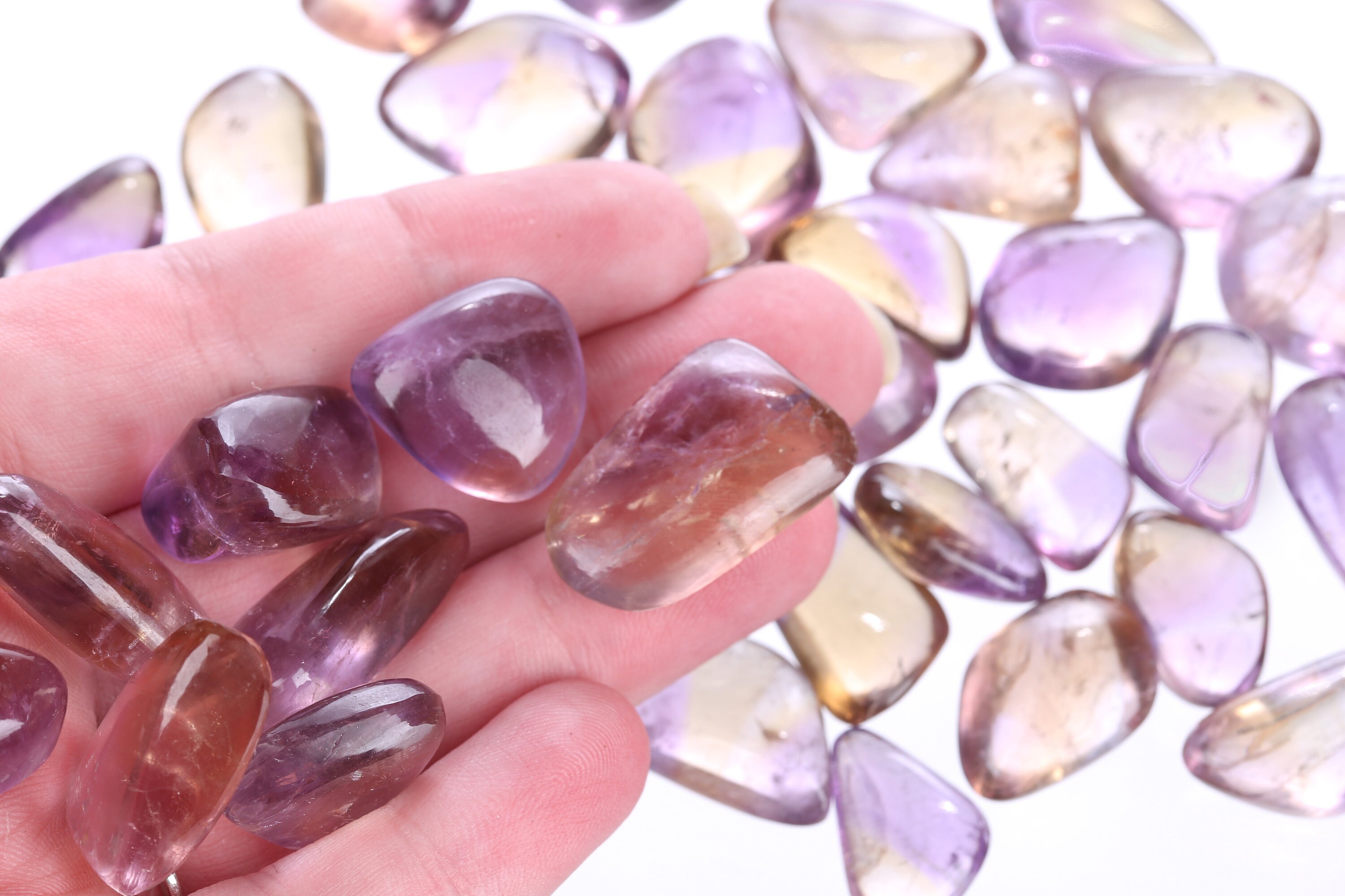 Hand Tumbled Raw Bolivian Ametrine Pieces, Rough Ametrine, Genuine Ametrine Crystal, Healing Crystal, Bulk Raw Gemstone, Tumbledametrine001