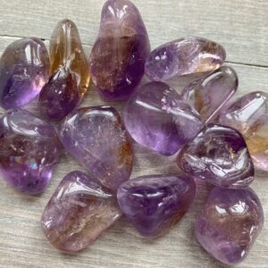 Ametrine Tumbled Medium Stone , Polished Crystal Amethyst Citrine