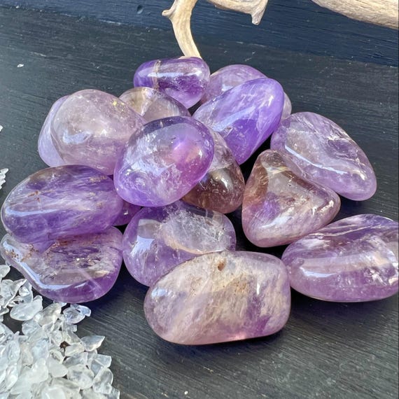 Tumbled Ametrine Palm Stone (25-35mm) | Polished Purple Crystal