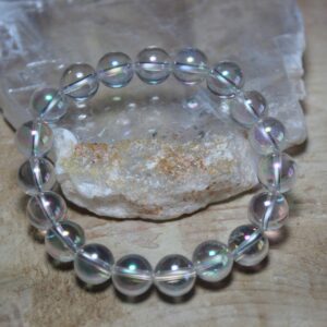 Angel Aura Quartz Bracelet, 10mm Crystal, Divine Connection