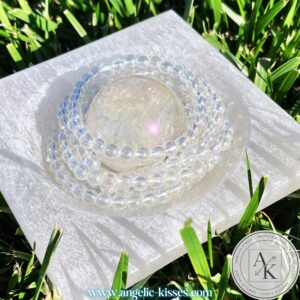Angel Aura Quartz Bracelet | 6mm | 7.5" Stretch | Premium Grade Angel Aura Crystal High Vibrational Jewelry | Angel Crystals | One Bracelet Angel Aura Quartz Bracelet | 6mm | 7.5" Stretch | Premium Grade Angel Aura Crystal High Vibrational Jewelry | Angel Crystals | One Bracelet
