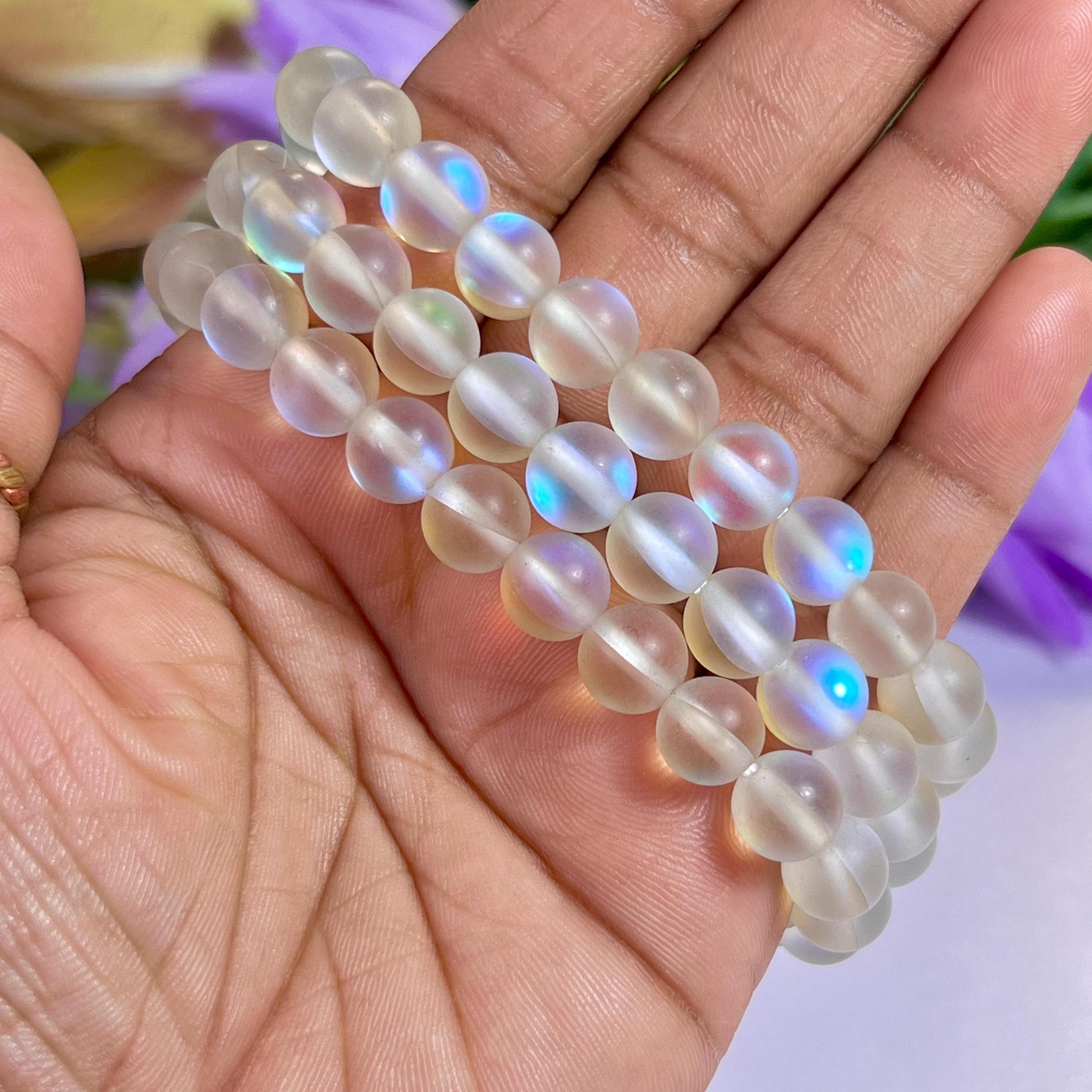 8mm Angel Aura Quartz Stone Round Beaded Stretch Bracelet 8mm Angel Aura Quartz Stone Round Beaded Stretch Bracelet