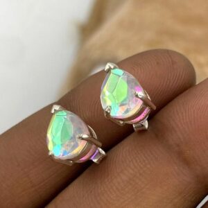 Angel Aura Quartz 925 Sterling Silver Stud Earrings Angel Aura Quartz 925 Sterling Silver Stud Earrings