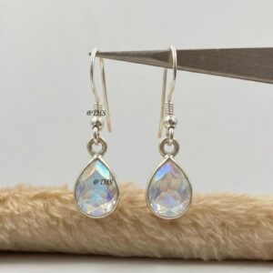 Natural Angel Aura Quartz Earring 925 Sterling Silver Earrings Gift For Her