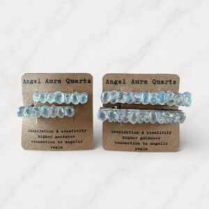 Angel Aura Quartz Gemstone Hair Clips | Set of 2 Alligator Clips, Bridal Accessories