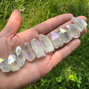 Angel Aura Quartz Crystal Points Lot - Iridescent Healing Gemstones, Set Of 10 #6