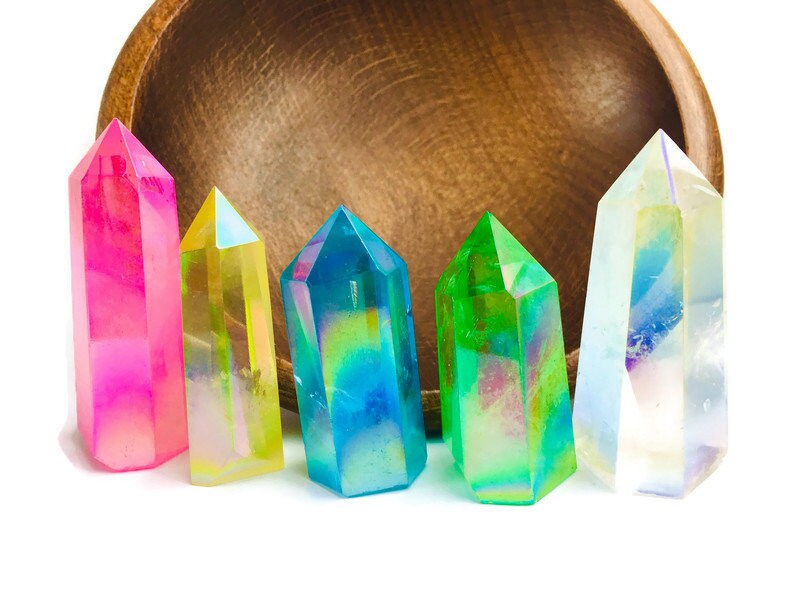 Rainbow Angel Aura Quartz Point Tower: Choose Your Color Rainbow Angel Aura Quartz Point Tower: Choose Your Color