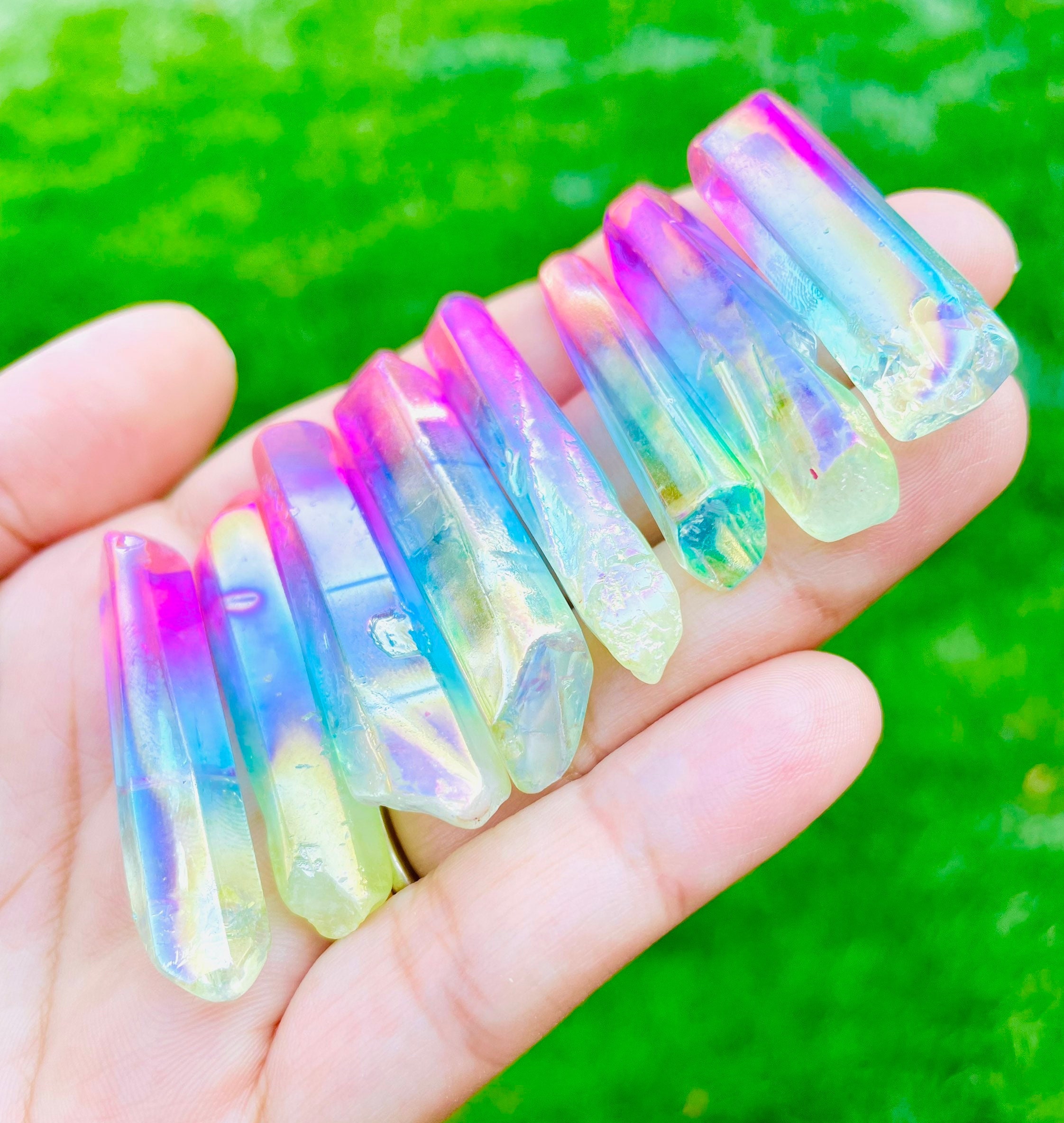 Pastel Rainbow Angel Aura Quartz Crystal Point (20-55mm)