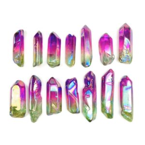 Watermelon Angel Aura Quartz Point: Rainbow Crystal (30-50mm)