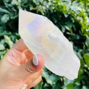 Xl Angel Aura Quartz Point: Half Polished Raw Crystal (1125x53 Mm) 426g