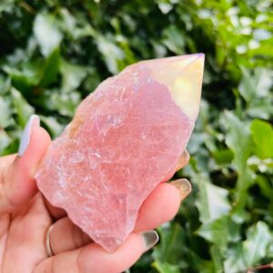 Angel Aura Rose Quartz Crystal Point (145.0g)