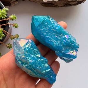 Blue Angel Aura Quartz Cluster, Chakra Balancing Crystal