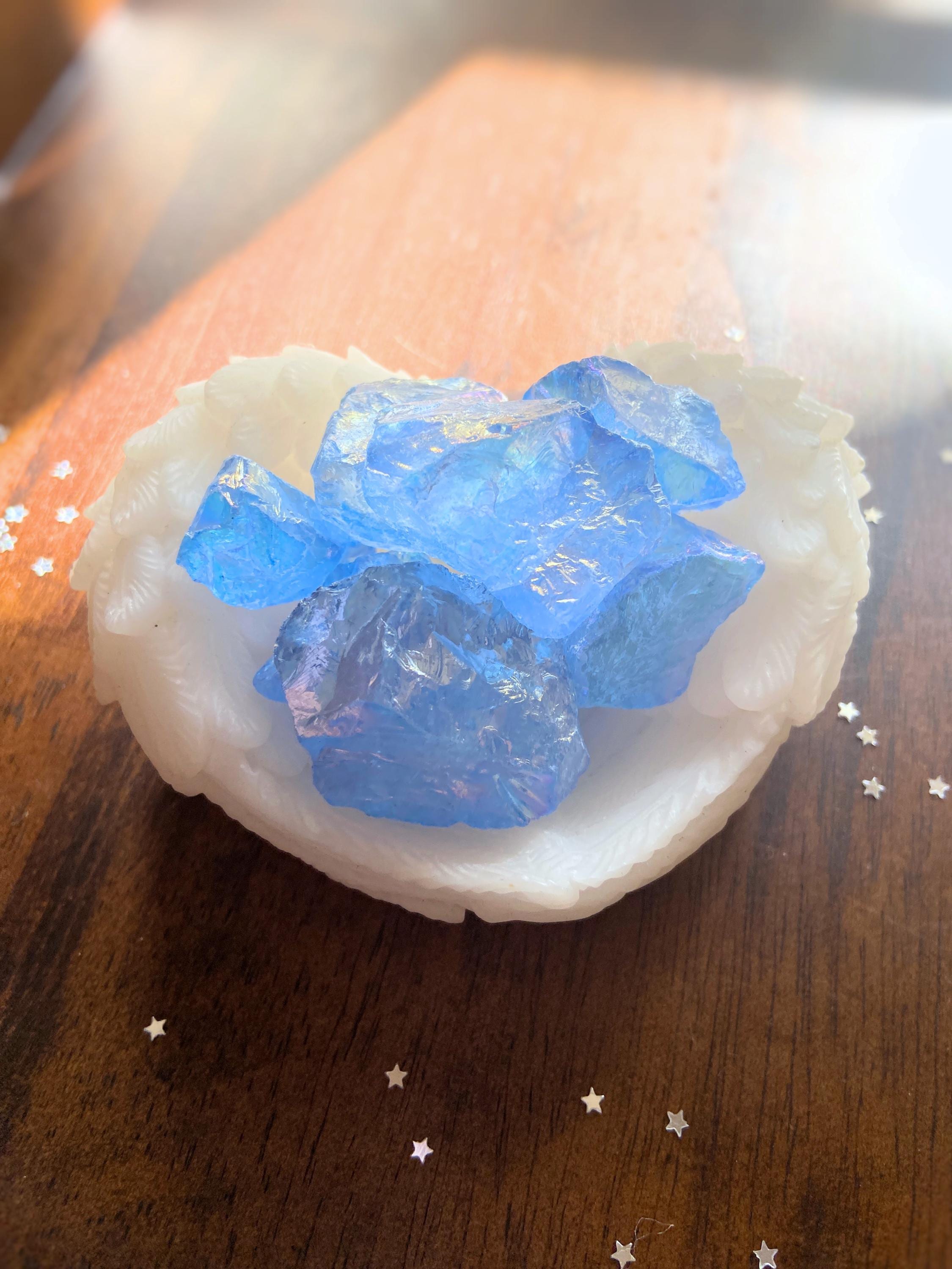 Raw Blue Angel Aura Quartz Chunks, Rough Healing Crystal, Throat Chakra, Intuitively Chosen