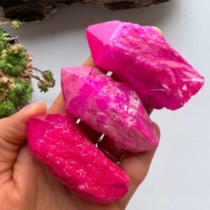 Pink Angel Aura Quartz Cluster