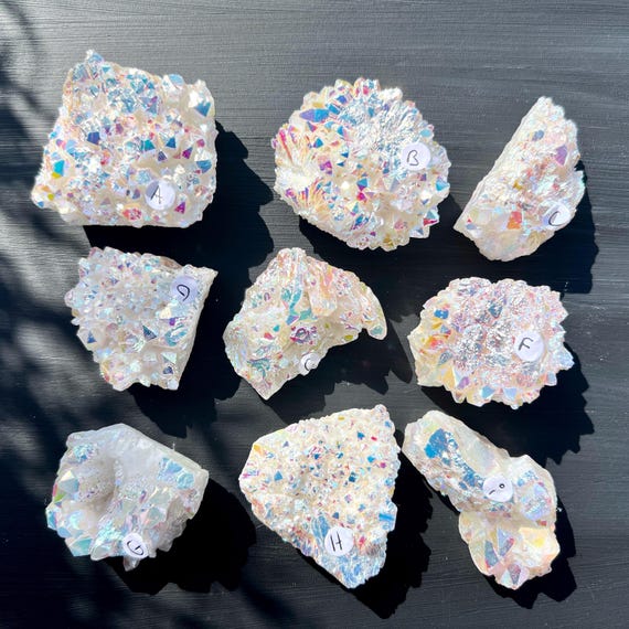 Rainbow Angel Aura Quartz Cluster | Crown Chakra Stone, Aquarius Pisces