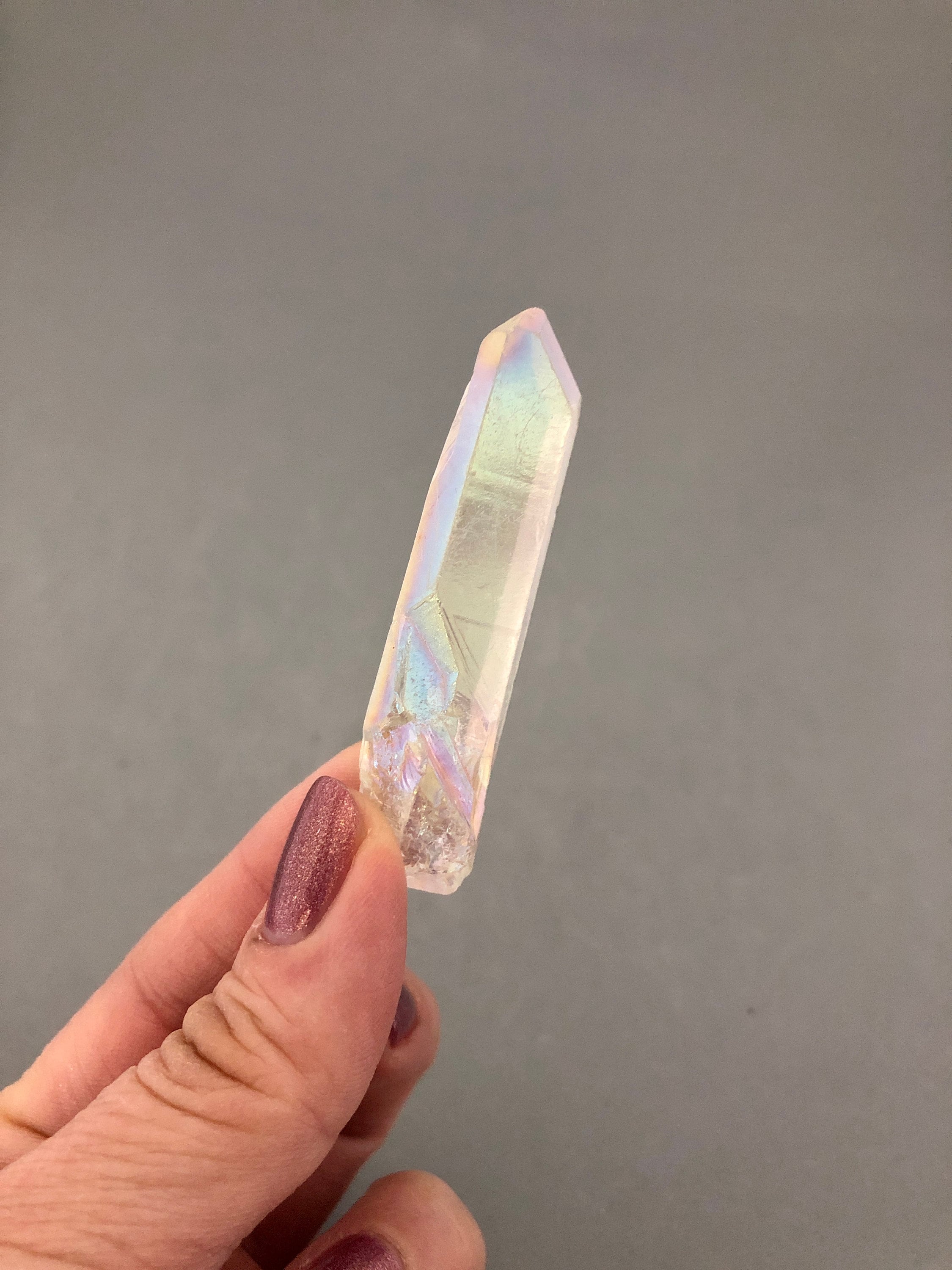 Rough Angel Aura Quartz Point For Happiness Crystal Auric Lightbody Metaphysical Tool Crystal Joyfulness Light Body Aura Crystal Wand Rough