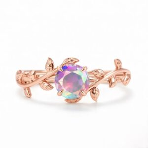 Angel Aura Quartz Ring - Mystic Aura Nature Leaf Branch Ring: 925 Sterling Silver - Handmade Gemstone Jewelry Angel Aura Quartz Ring - Mystic Aura Nature Leaf Branch Ring: 925 Sterling Silver - Handmade Gemstone Jewelry
