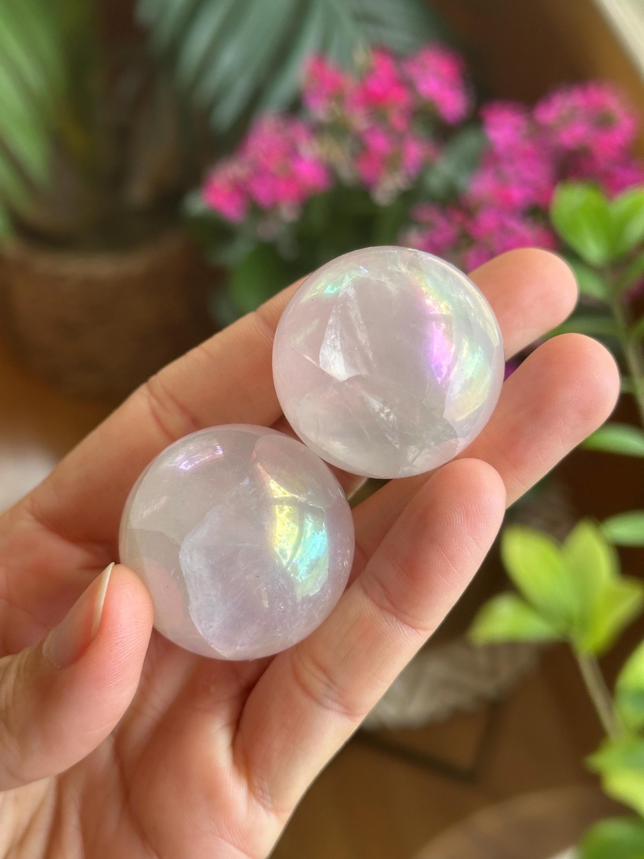 Angel Aura Rose Quartz Sphere, Orb