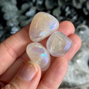 Tumbled Angel Aura Rose Quartz Stone