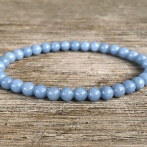 Angelite Bracelet, 6mm A Grade Angelite Bracelet, Small Bead Stacking Bracelet, Meditation Wrist Mala, For Calming, Tranquility, Protection Angelite Bracelet, 6mm A Grade Angelite Bracelet, Small Bead Stacking Bracelet, Meditation Wrist Mala, For Calming, Tranquility, Protection