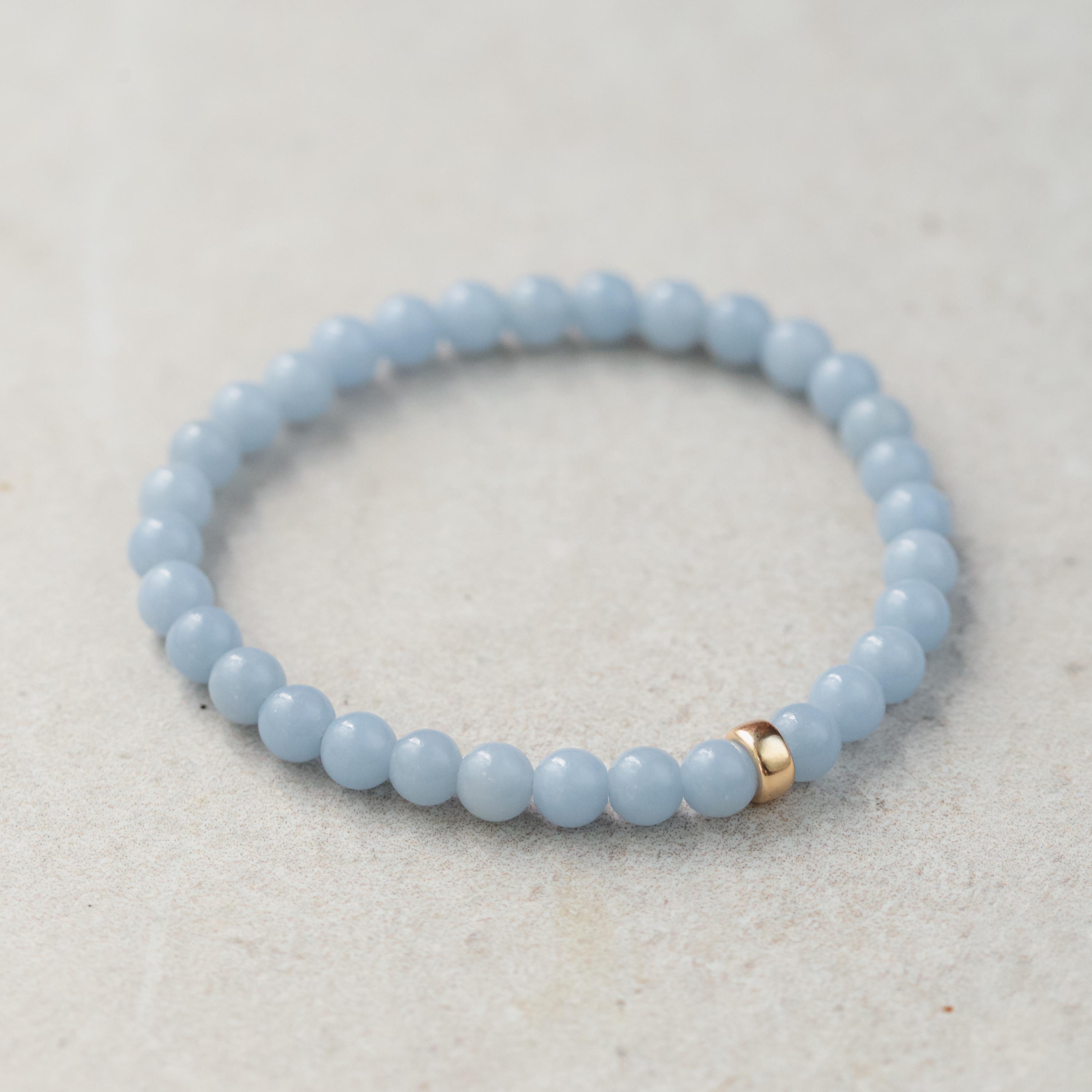 Angelite 6mm, Aaa+ Angelite Bracelet, Aaa+ Angelite Bracelet, [ebam1141] Angelite Beaded Bracelet, Angelite 6mm | Angelite 6mm