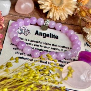 Angelite Bracelet 8mm Inner Peace Communication Angelic Connection Troat Chakra Jewelry Angelite Bracelet 8mm Inner Peace Communication Angelic Connection Troat Chakra Jewelry