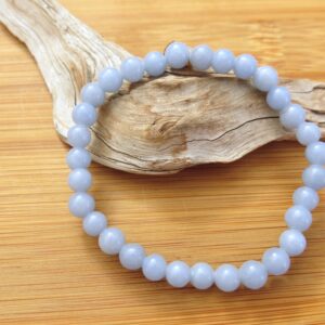 Angelite Bracelet, Baby Blue Gemstone Beads, Spiritual Healing Angelite Bracelet, Baby Blue Gemstone Beads, Spiritual Healing