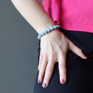 Angelite Bracelet, Calm Tranquility Blue Gemstone