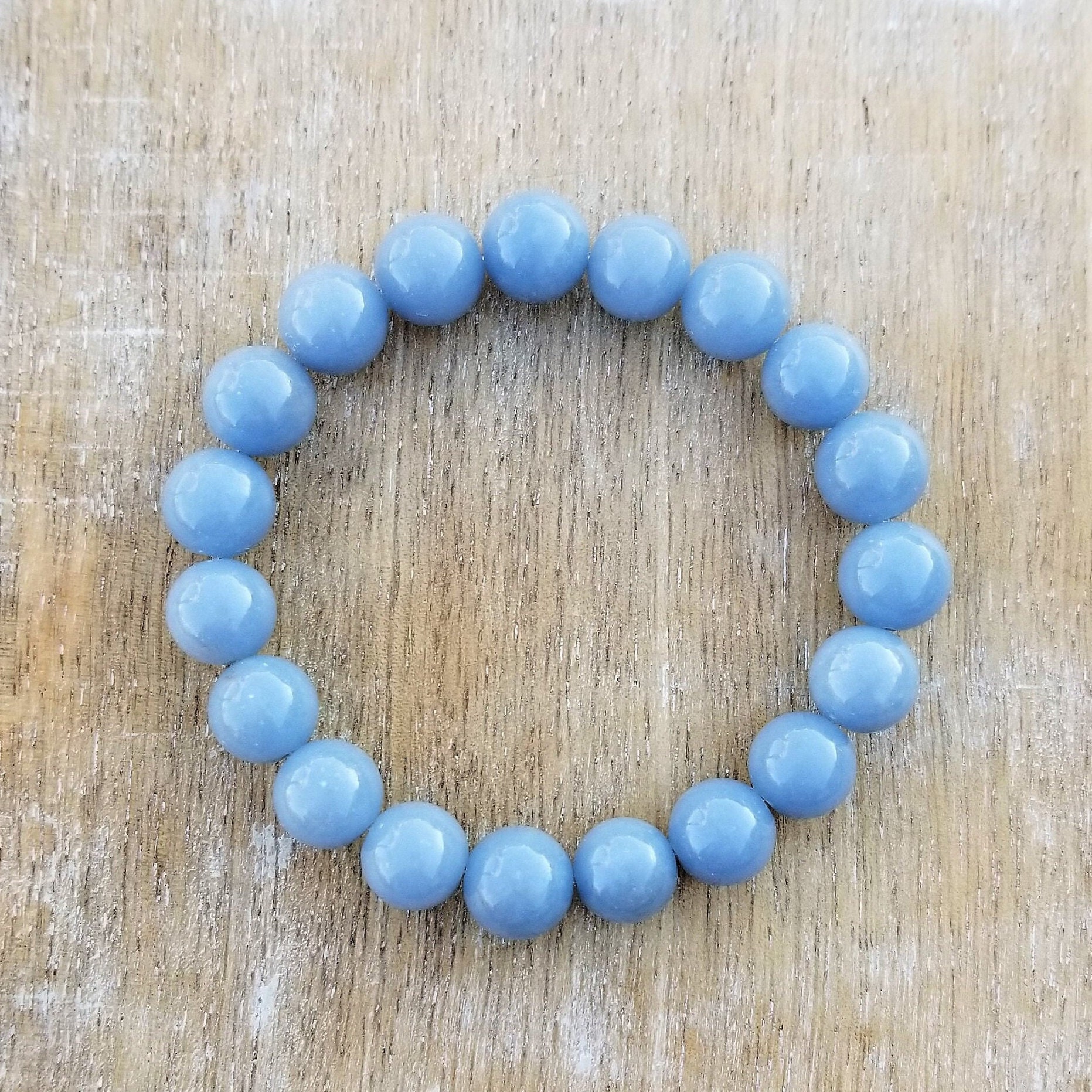 Angelite Gemstone Bracelet, Blue Beaded Bracelet, Stacking Bracelet, Chunky Bracelet, 10mm Gemstone Bracelet, Pretty Blue Bracelet Angelite Gemstone Bracelet, Blue Beaded Bracelet, Stacking Bracelet, Chunky Bracelet, 10mm Gemstone Bracelet, Pretty Blue Bracelet