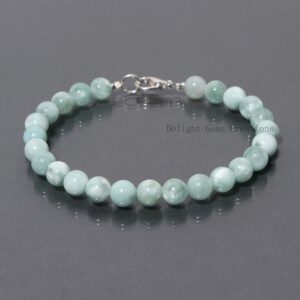 Green Angelite Beaded Bracelet - 8mm Smooth Round Beads - Gemstone Women's Jewelry Green Angelite Beaded Bracelet - 8mm Smooth Round Beads - Gemstone Women's Jewelry