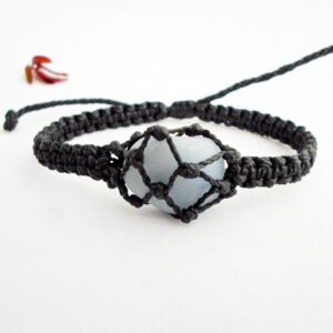 Angelite Bracelet - Handmade In Macrame Angelite Bracelet - Handmade In Macrame