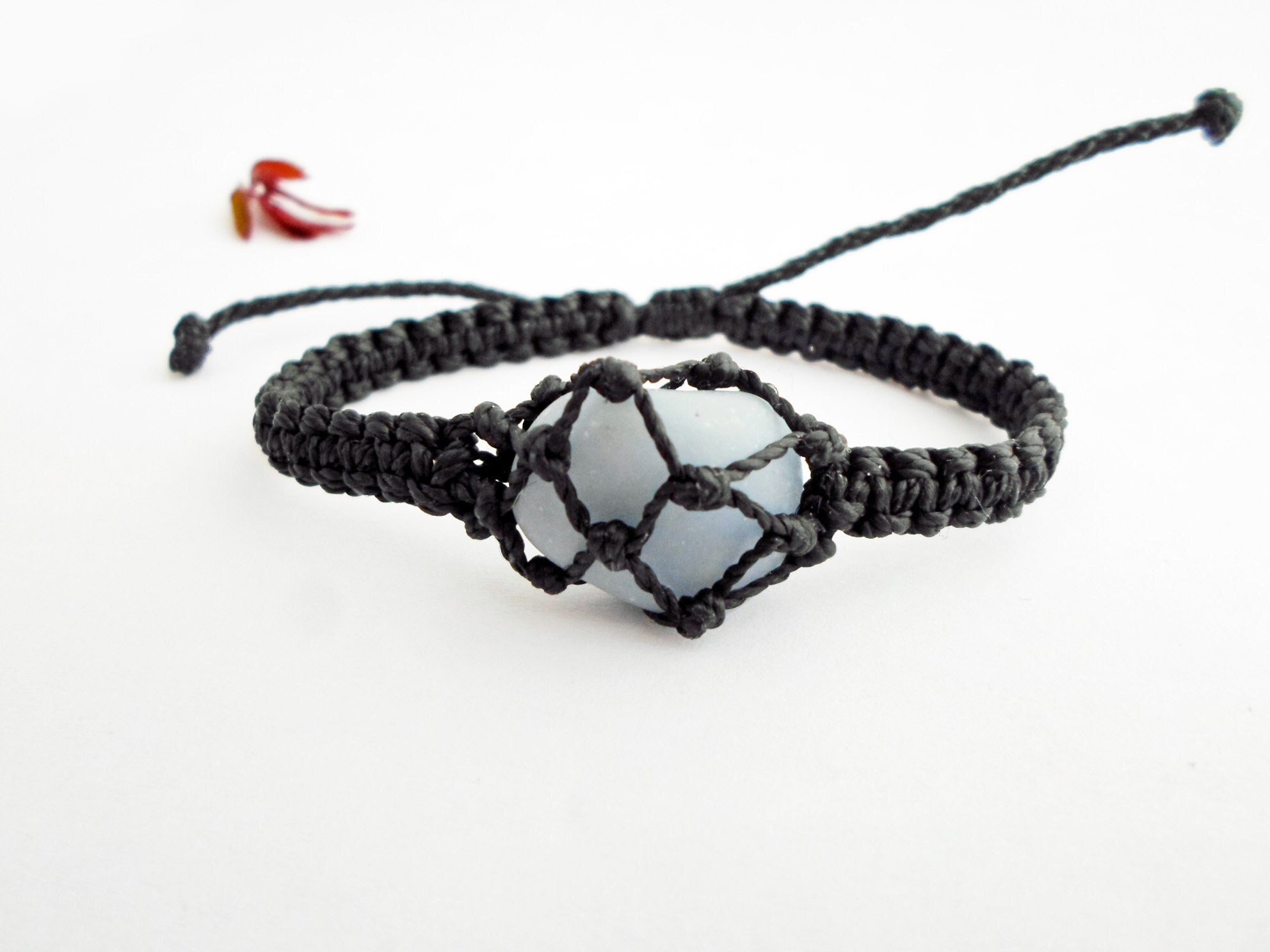 Angelite Bracelet - Handmade In Macrame