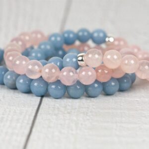 Angelite Bracelet, Natural Blue Gemstone Bracelet, Inner Peace Handmade Gemstone Jewelry, Gemstone Handmade Jewelry